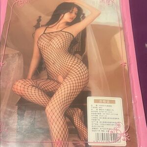 Elegant Black Fishnet Chemise